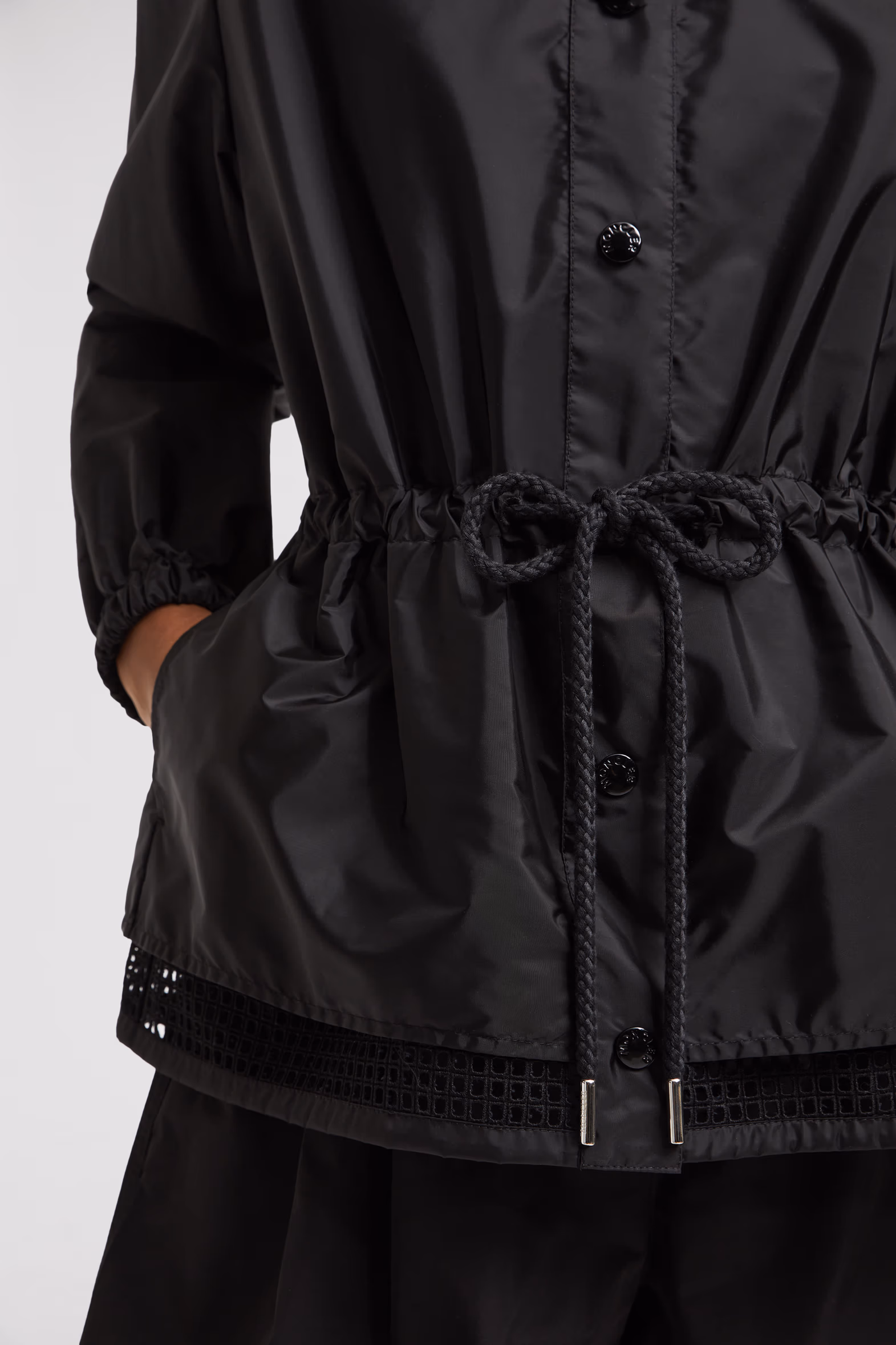 Rochebonne Hooded Taffeta Jacket Women Black Moncler 7